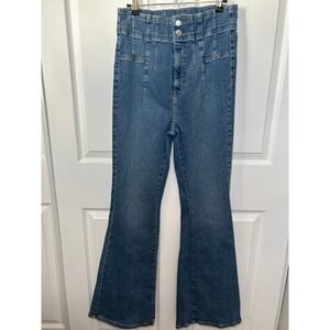 We The Free Free People Just Float On High Rise Flare‎ Jeans Wide Leg Denim 31